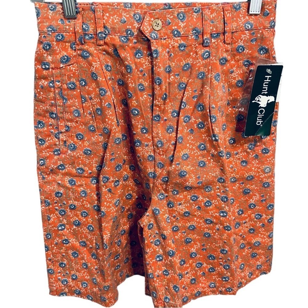 NWT Vintage HUNT CLUB Women Pleated High Waist Shorts Floral Print Cottagecore 6
